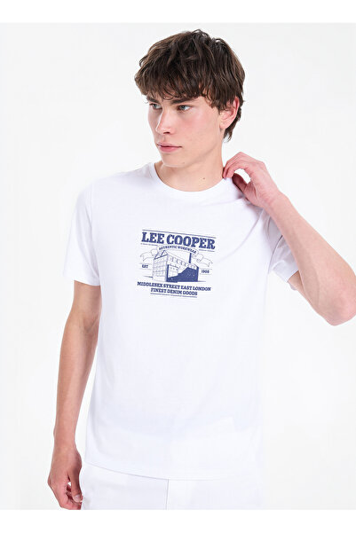 Lee Cooper Beyaz Erkek Regular Fit T-Shirt 262 LCM 242055 WESTON BEYAZ