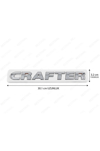 restinal Volkswagen Crafter Compatible Trunk Lettering Chrome Emblem - Specia...
