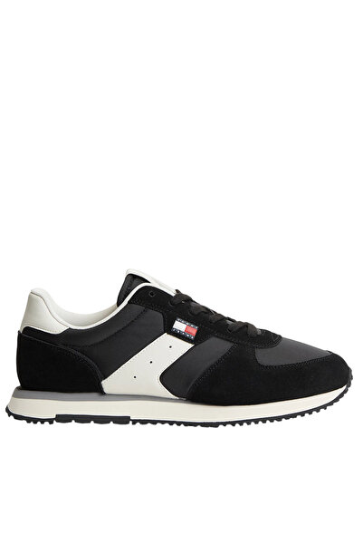 Tommy Hilfiger Ανδρικά Δερμάτινα Sneakers Μαύρα Tommy Jeans EM0EM01737-BDS