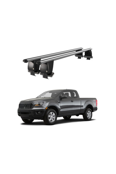 OEM Bare transverse luggage rack aluminum compatible ford ranger 2011-> silve...