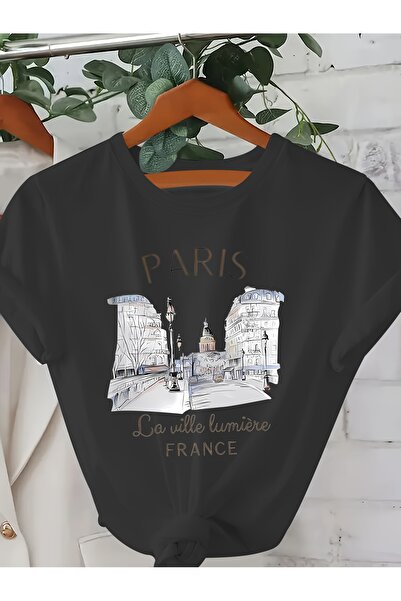 121 Women's Paris Design Summer T-Shirt, Round Neck Short Sleeved, Lightweigh...
