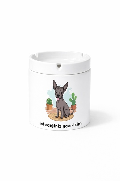 Kirbi Reklam Animal Hairless Mexican Dog Xoloitzcuintli Printed Ash Tray Asht...
