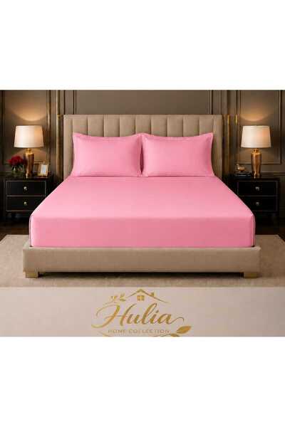 HULİA SOFT Set de lenjerie de pat Ranforce, dublu, Akfil (cearșaf elastic + 2...