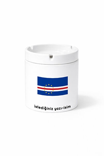 Kirbi Reklam Country Cv Cabo Verde Flag Flag Double Sided Printed Ashtray Ash...