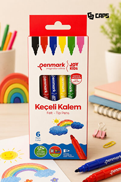 penmark 6 Colors Washable Long Lasting Felt Tip Pen Set