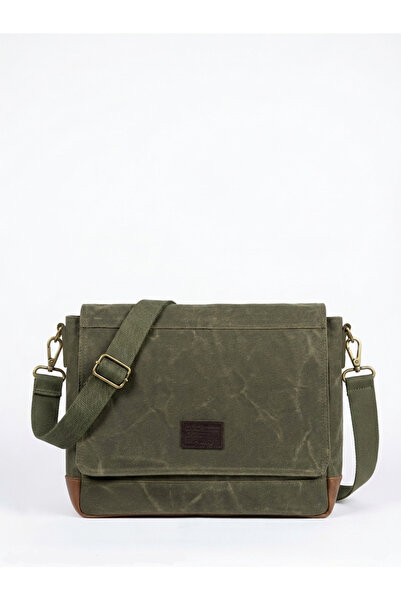 OLD COTTON BAGS Canvas Hakiki Deri Detaylı Unisex Tablet Netbook Uyumlu Suya ...