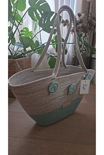 FLORI DE SFOARA Cotton rope beach bag