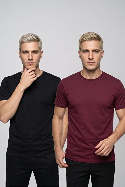 fevien Advantageous 2-Pack Crew Neck Short Sleeve Basic T-Shirt Casual Sports...