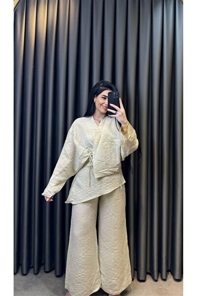 Nisam Tencel Trousers Front Tie Set