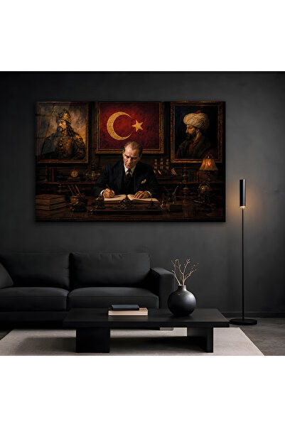 NERZEN HOME Türk Hükümdarları Premium Dekoratif Cam Tablo