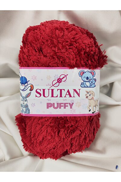 Sultan Fir tricotat manual roșu pufos 100gr. 100 metri. (1 bucată) - Culoare:...
