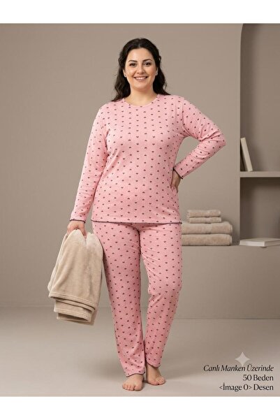 LXL Set de pijamale tricotate de vară, cu model inimioare, cu mâneci pudrate,...