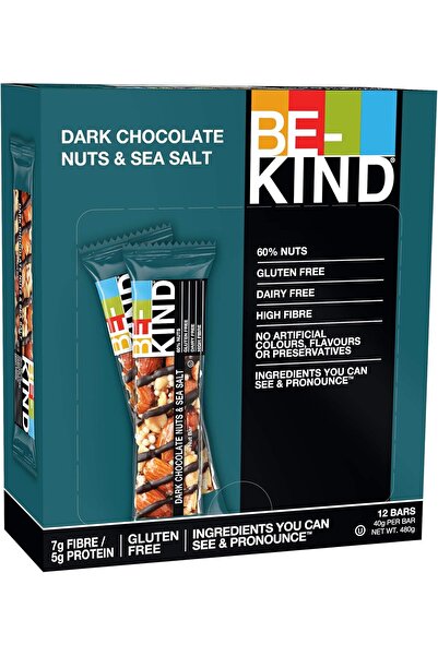 BE-KIND Dark Chocolate Nuts and Sea Salt Nut Bar, 40g x 12 pcs