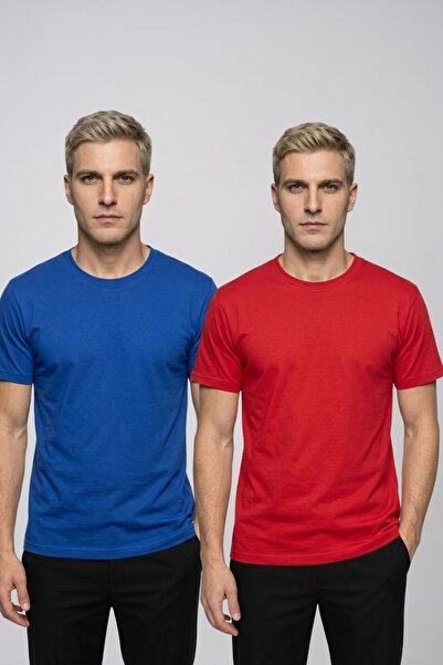 fevien Advantageous 2-Pack Men's Crew Neck Short Sleeve Basic T-Shirt Casual ...