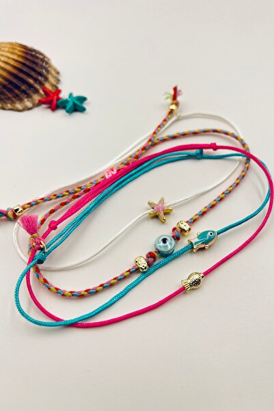 Concept HuBuTU 4 Pieces Bohemian Series Star Fish Tail Evil Eye Figured Blue ...
