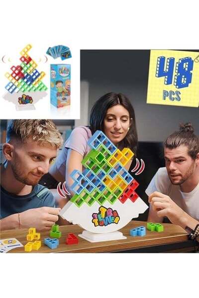 Arabest 48PCS Tetra Tower,Balance Stacking Building Blocks,Board Game,for Kid...