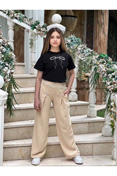 Lucky kidswear SET PENTRU FETE CU DETALII DE FUNEȚE BRODATE CU PIETRE
