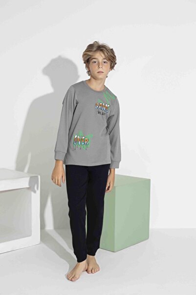 aykidsclup Aykids Boys Printed Long Sleeve Pajama Set Seasonal 74111-Y