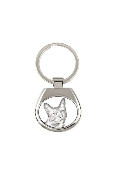 Art - Dog Art-Dog Breloc Personalizat Pisică Laperm – Pandantiv din Metal Arg...