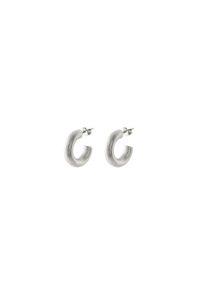 OXETTE Small hoop earrings stainless steel matte finish Hoops