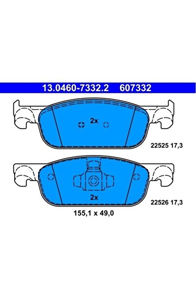 OEM SET PLĂCUȚE FRÂNĂ FAȚĂ ATE 13.0460-7332.2