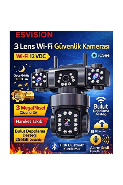 O-KAM PRO Esvision Es-9002 Wifi Kamera 3 Lens Adaptör Hediyeli