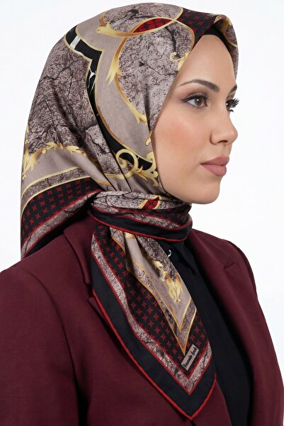 hadiora Women's Black Mink Abstract Patterned Organic Soft Cotton Scarf