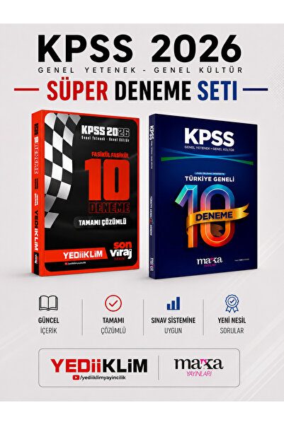 Yediiklim Yayınları Yediiklim 2026 KPSS GK GY 10 Deneme & Marka KPSS Türkiye ...