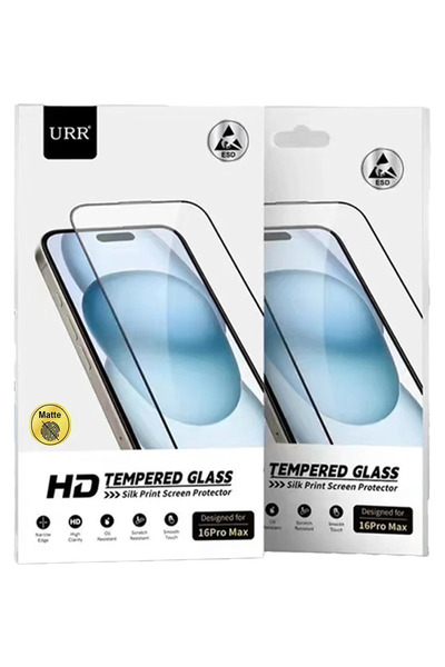 Fuchsia Urr iPhone 16E 2.5D Matte Anti-Dust Hd Glass Screen Protector - Black