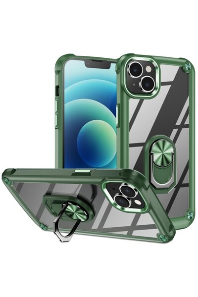 sscase Lens Protection Σκληρή Θήκη με Δαχτυλίδι Green (Apple iPhone 15 Plus)