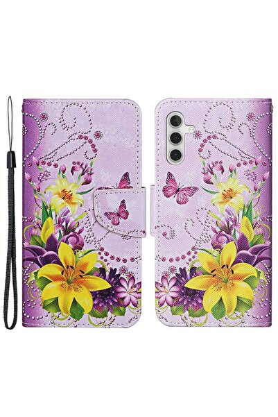sscase Colored Drawing Θήκη Πορτοφόλι Flowers / Butterflies (Samsung Galaxy A...
