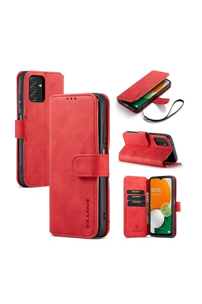 sscase DG.MING Retro Oil Edge Flip Leather θήκη Πορτοφόλι Red (Samsung Galaxy...