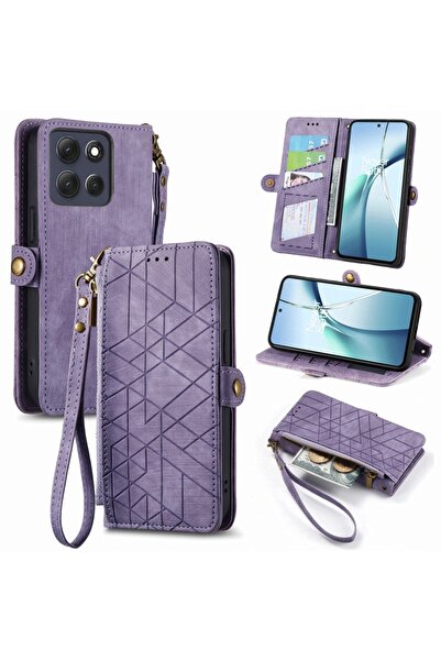 sscase Geometry Zipper Θήκη Πορτοφόλι Purple (Motorola Edge 70 Fusion 5G)