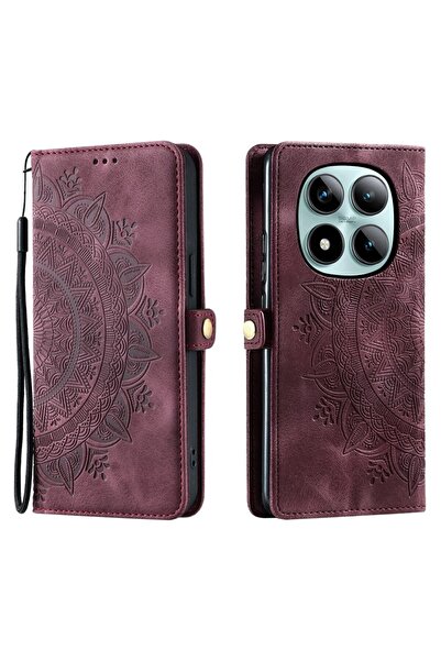 sscase Mandala Flower Θήκη Πορτοφόλι Wine Red (Xiaomi Redmi Note 15 Pro Plus ...