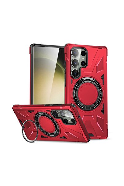 sscase MagSafe Holder Σκληρή Θήκη με Δαχτυλίδι Red (Samsung Galaxy S25 Ultra 5G)