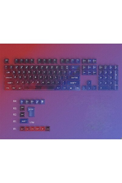 Leaven Nebula bulutu Keycaps Renkli Sisli Mekanik RGB Klavye Tuş Takımı