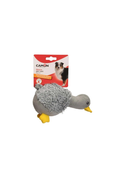 Camon Fun Polyester Dog Toy in the Shape of a Duck with Sound and Squeaker 20 cm