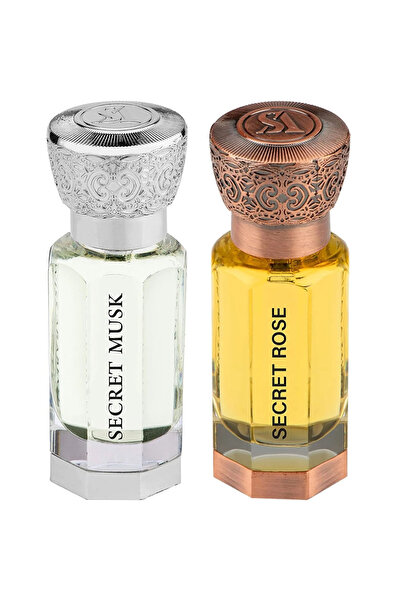 SWISS ARABIAN زيت عطر سيكريت مسك وسيكريت روز 12 مل + 12 مل، مجموعة كومبو