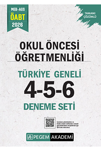 Pegem Akademi Yayıncılık 2026 MEB AGS ÖABT Okul Öncesi Öğretmenliği Tamamı Çö...