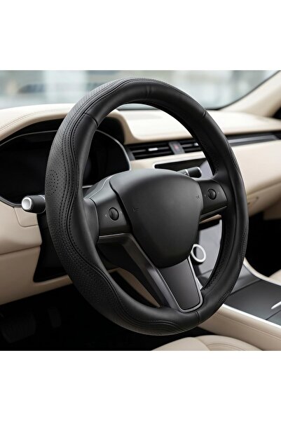 Auto Family FZE Steering Wheel Cover PU Leather, 15 Inch(37-38cm), Anti-Slip ...