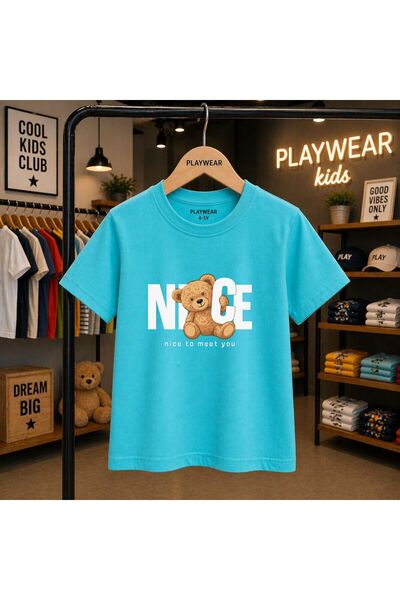 playwear Lepa majica sa medvedom, 100% dječja unisex majica, veličine 5, 6, 7...