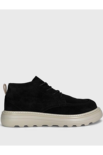 Lufian Genuine Leather Lace-Up Casual Sneaker Comfortable Sports Shoes Black