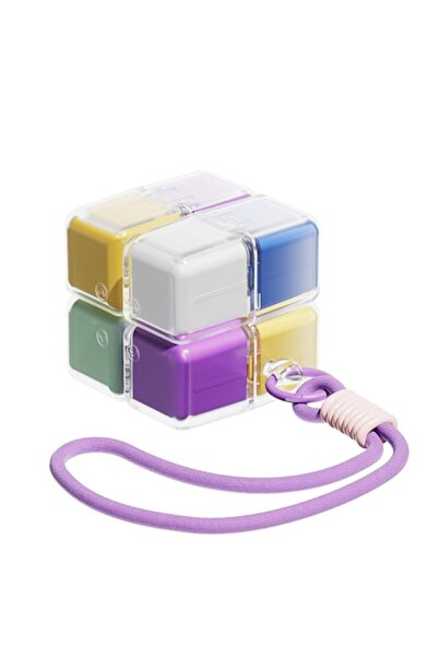 DAMUR Cutie pentru medicamente sau suplimente, model cub Rubik, cu curea de a...