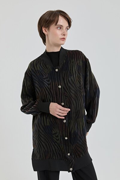 Nihan Jakar Bamboo Buttoned Cardigan - Black