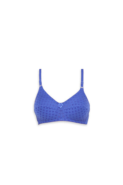 Bodycare Burntout Dots Summer Bra for Women R.Blue