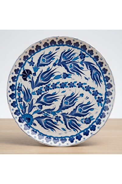 sopelimuseum Mavi Beyaz El Boyaması 7 Parçalı Dönüşümlü Servis & Meze Tabağı ...