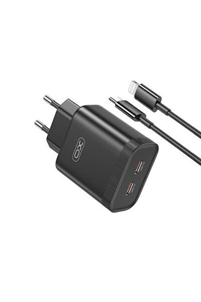 Xo Φορτιστής με 2 θύρες USB-C και καλώδιο USB-C σε Lightning, 35W Power Deliv...
