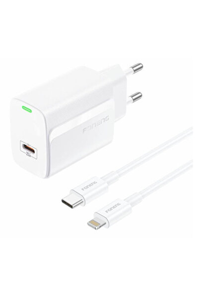FONENG Φορτιστής με θύρα USB-C και καλώδιο USB-C σε Lightning, 20W Power Deli...