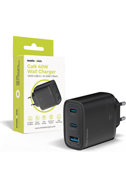 Mobile Origin Φορτιστής χωρίς καλώδιο GaN με θύρα USB-A και 2 θύρες USB-C, 40...