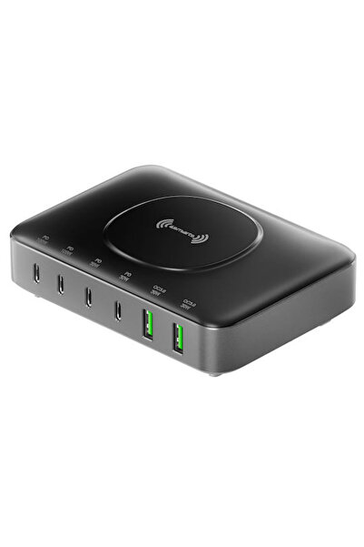 4smarts Βάση Φόρτισης GaN με 2 Θύρες USB-A και 4 Θύρες USB-C, Παροχή Ισχύος 1...